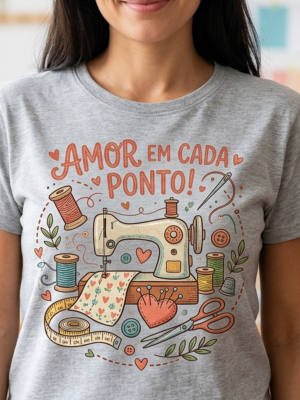 Camiseta Amor em Cada Ponto Feminino