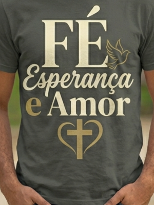 Camiseta Fé, Esperança e Amor Masculino