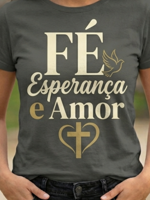 Camiseta Fé, Esperança e Amor Feminino