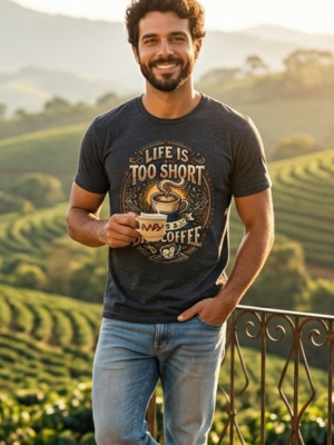 Camiseta Life is Too Short for a Bad Coffee
