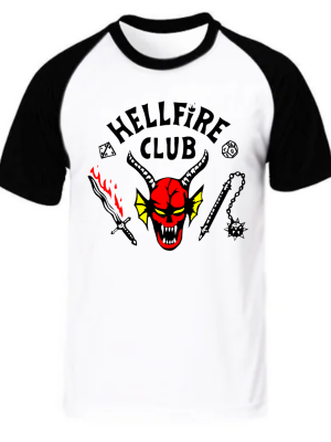 Camiseta Hellfire Club Stranger Things – Unissex | Estampa Geek RPG Exclusiva