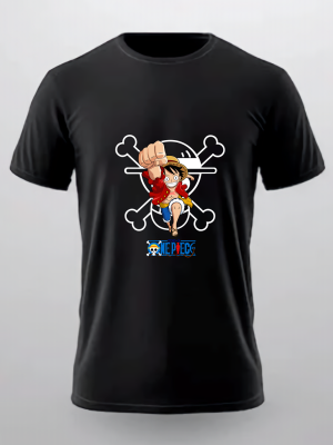 Camiseta One Piece Anime Luffy Chapéu de Palha Adulto Infantil Juvenil Unissex