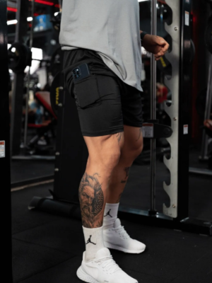 Short 2 em 1 dry fit e poliester