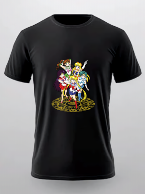 Camiseta Sailor Moon Jovem Unissex Anime Manga Estampa Exclusiva 100% Algodão