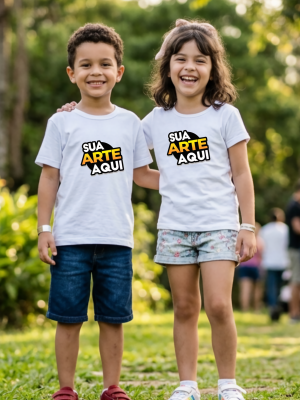 Camiseta Personalizada Sua Arte Aqui Infantil Branca