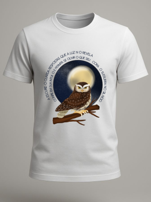 Camiseta Coleção Voo do Coração Coruja Unissex – Estampa Exclusiva Inspiradora em Algodão